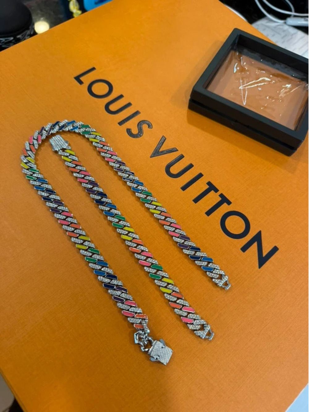 Colorful Cuban Chain Necklace & Bracelet Set